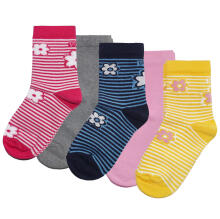 Weri Spezials Bērnu zeķes Flowers and Stripes Multicolor ART.WERI-4305 Pieci pāri augstas kvalitātes kokvilnas bērnu zeķes