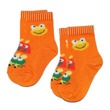 Weri Spezials Bērnu zeķes Frog and Friends Orange ART.WERI-0687 Divi pāri augstas kvalitātes bērnu zeķes no merserizētas kokvilnas