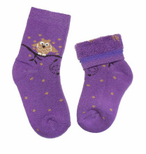 Weri Spezials Children's Plush Socks Owl Lilac ART.WERI-1541 High quality children's cotton plush socks