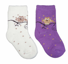Weri Spezials Детские плюшевые носки Owl Cream ART.WERI-1546 Высококачественные детские плюшевые носков из хлопка