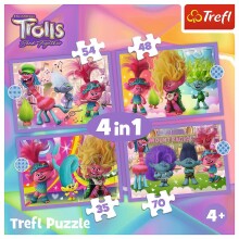 TREFL TROLLS Pužļu komplekts 4in1 Troļļi 3