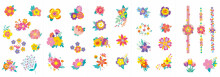 AVENIR Наклейки для ногтей и татуировки (230+ штук) - "Цветы"