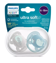 Philips Avent  Ultra Soft  Art.SCF091/15 Deco  пустышка силиконовая  BPA-Free,6-18 мес. (2 шт.)