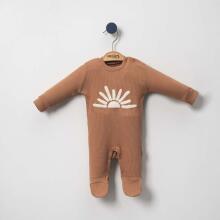 Necix's Art.156382 Baby rompers with long sleeves and closed legs, brown