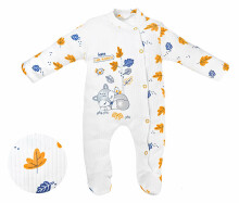 Necix's Happy Fox World Art.156387 Baby rompers with long sleeves and closed legs with orange leaves