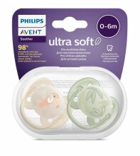 Philips Avent Ultra Soft Art.SCF091/07  Пустышка силиконовая 0-6м,(2 шт.)