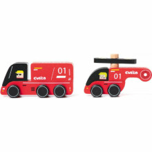 Cubika Fire Fighters Art.15559 Деревянные машинки Пожарный транспорт