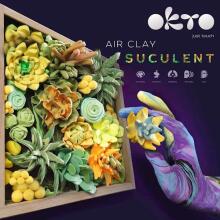 Wood&Craft DIY Succulents Energy Art.ETC10009 Creative set Modelling clay - 3D painting 21x21cm