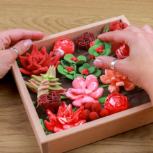 Wood&Craft DIY Succulents Passion Art.ETC10011 Creative set Modelling clay - 3D painting 21x21cm