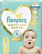 Pampers Premium Care Art.P04C520 Подгузники S1 размер,2-5кг,72 шт.