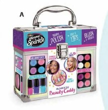 CRA-Z-ART Shimmer ‘n Sparkle dekoratīvās kosmētikas komplekts Glam and go beauty caddy koferītī
