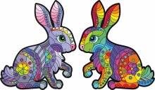 KIDS DO Wooden puzzle RABBITS Art.PAG5184 Puidust pusle 91 tk