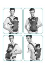 Fillikid Front Carrier Art.156837 Black Сумка переноска кенгуру 2 в 1 ( 3,6 до 15 кг)
