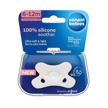 CANPOL BABIES 100% silikona knupītis, 6-12m, simetrisks, 1 gab., 24/002_whi