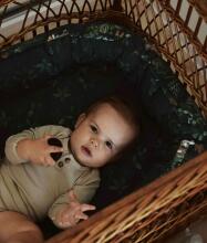 La bebe™ XXL Babynest Art.157279 Mystery of Flowers Гнездышко – кокон для новорожденных