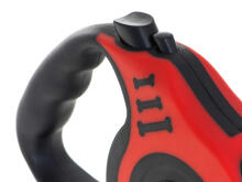 Ikonka Art.KX6252_1 Automatic strap leash 5m for dogs up to 14kg red