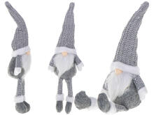 Ikonka Art.KX5714_1 Christmas gnome with beard grey 47cm