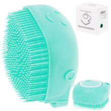 Ikonka Art.KX5626 Silicone brush for washing dogs cats blue
