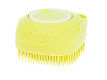 Ikonka Art.KX5626_1 Silicone brush for washing dogs cats yellow