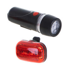 Ikonka Art.KX5051 L-BRNO bicycle light LED front rear battery lamp