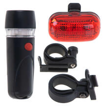 Ikonka Art.KX5051 L-BRNO bicycle light LED front rear battery lamp