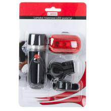 Ikonka Art.KX5051 L-BRNO bicycle light LED front rear battery lamp
