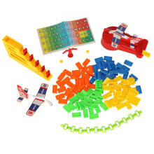 Ikonka Art.KX5267 Educational game dominoes aeroplane with launcher