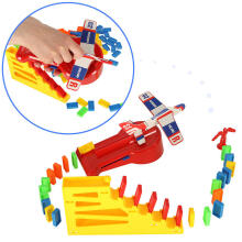 Ikonka Art.KX5267 Educational game dominoes aeroplane with launcher