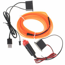 Ikonka Art.KX4955_3 LED ümbritsev valgustus autole / auto USB / 12V lint 5m oranž