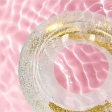 Ikonka Art.KX4933 Swimming inflatable wheel glitter XXL galaxy 90cm