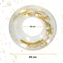 Ikonka Art.KX4933 Swimming inflatable wheel glitter XXL galaxy 90cm