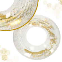 Ikonka Art.KX4933 Swimming inflatable wheel glitter XXL galaxy 90cm