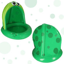 Ikonka Art.KX4932 Inflatable pontoon pool with canopy frog 95cm