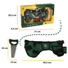Ikonka Art.KX4881 Workshop tools belt hammer saw set of 20 items