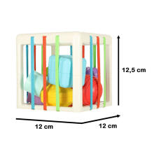 Ikonka Art.KX5466_2 Flexible sensory cube plug-in puzzle blocks square with shape sorter