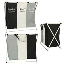 Ikonka Art.KX4846 Laundry basket segregation organiser 3 compartments 135l