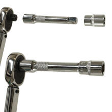 Ikonka Art.KX4720 Torque spanner 460mm 1/2'' + 3 sockets 17-21mm 40-210Nm locking + carrying case
