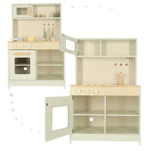 Ikonka Art.KX4624 MDF wooden kitchen with accessories cream
