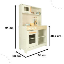 Ikonka Art.KX4624 MDF wooden kitchen with accessories cream