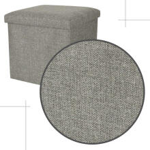 Ikonka Art.KX4620 Folding pouffe with storage compartment grey 38x38x38cm