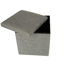 Ikonka Art.KX4620 Folding pouffe with storage compartment grey 38x38x38cm