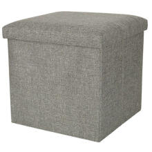 Ikonka Art.KX4620 Folding pouffe with storage compartment grey 38x38x38cm