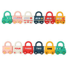 Ikonka Art.KX4615 Educational puzzle game car blocks padlocks sensory toy Montessori