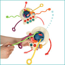 Ikonka Art.KX4602 Montessori sensory toy teether blue