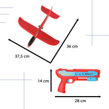 Ikonka Art.KX4579_1 Aircraft launcher pistol automatic red