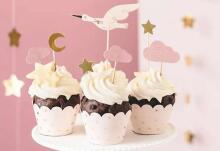 Ikonka Art.KX4577_1 Decorations for muffin cups - Stork 11cm-12cm 7 pieces