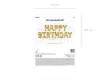 Ikonka Art.KX4574 Foil balloon birthday decoration Happy Birthday gold 340cm x 35cm