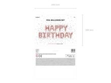 Ikonka Art.KX4574_2 Foil balloon birthday decoration Happy Birthday pink gold 340cm x 35cm