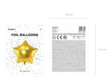 Ikonka Art.KX4569 Folijas balons Zelta zvaigzne 48cm