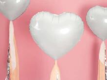 Ikonka Art.KX4568 Folijas balons Sirds balta 45cm